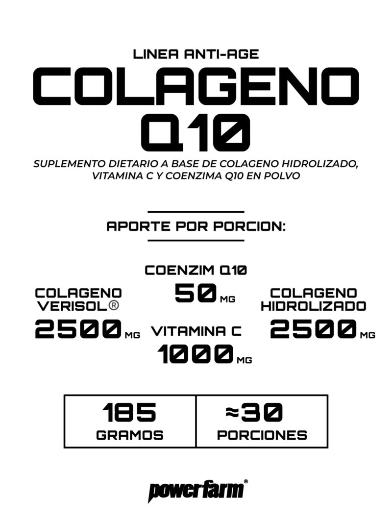 Colágeno Q10 – Colágeno + Vitamina C + Coenzima Q10
