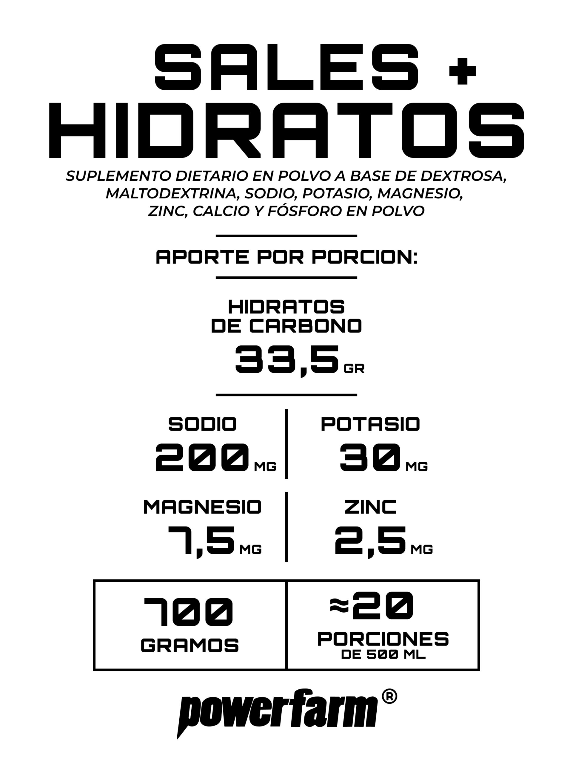 Sales + Hidratos – Bebida isotónica en polvo